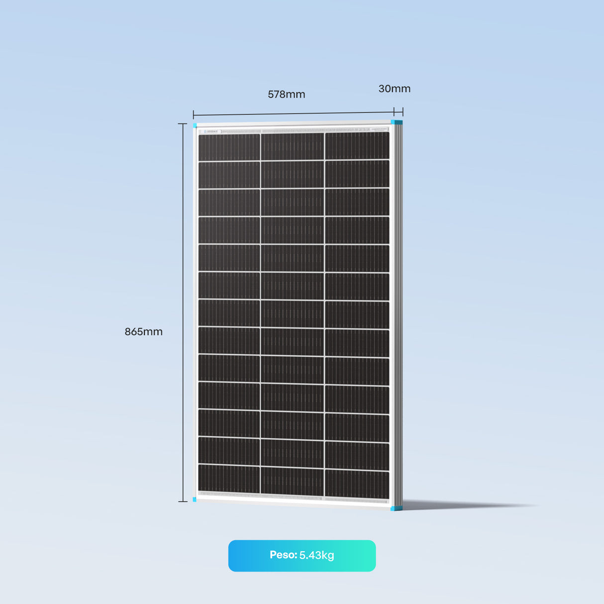 100W Panele Solare Bifaciale N-Type