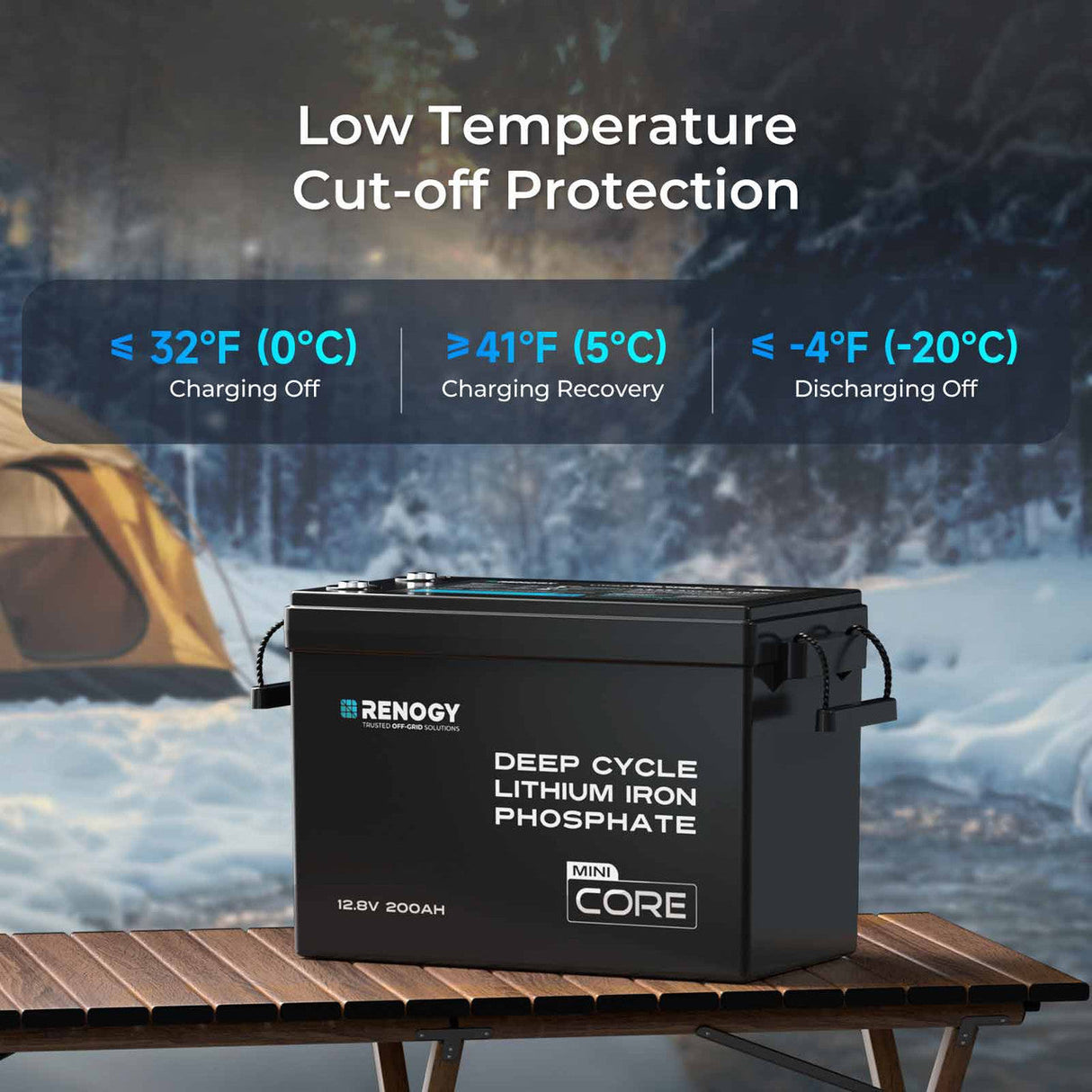 Core Mini – 12,8 V 200 Ah Batería LiFePO₄ con Protección Contra Bajas Temperaturas