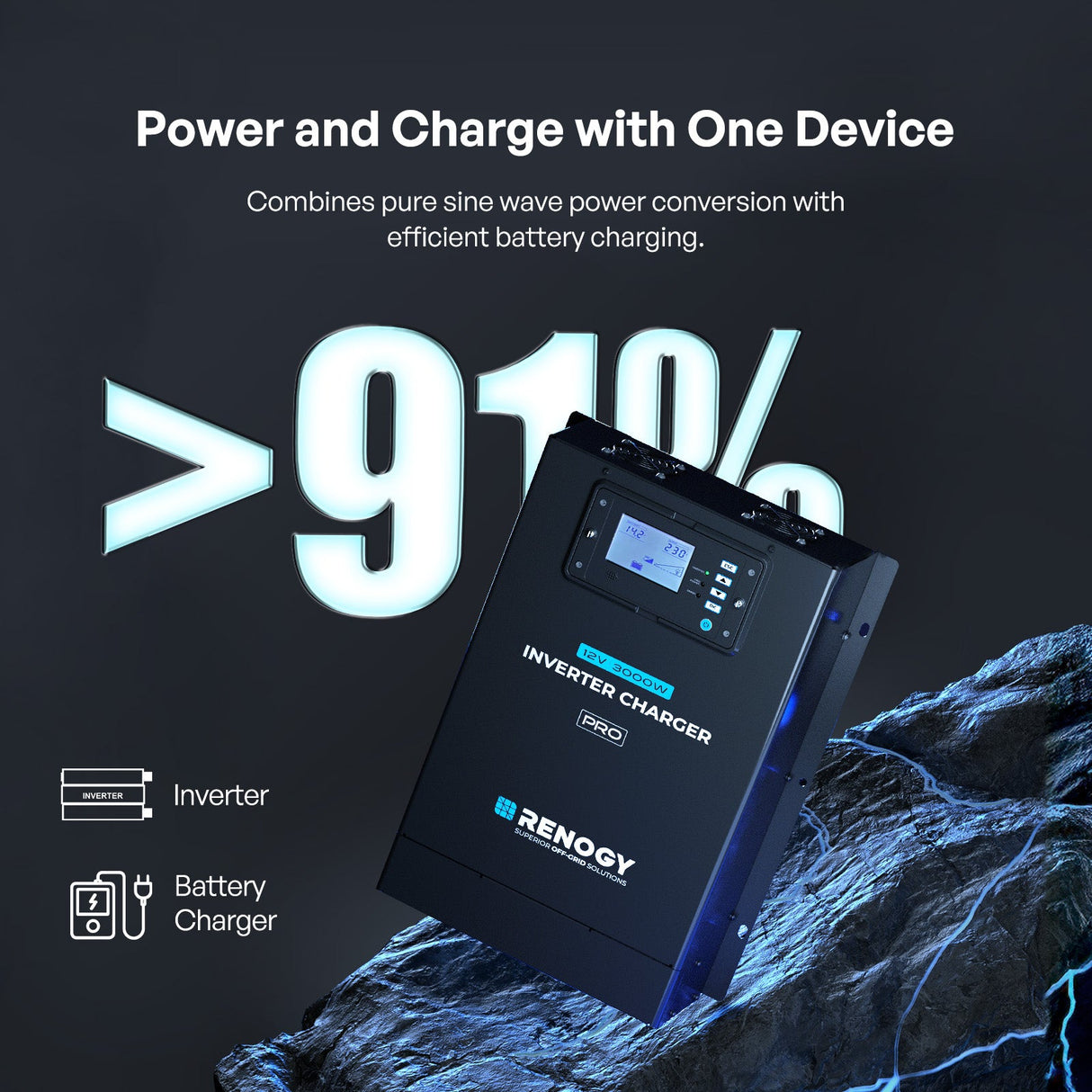 Inversor-cargador Pro 12 V 3000 W HF