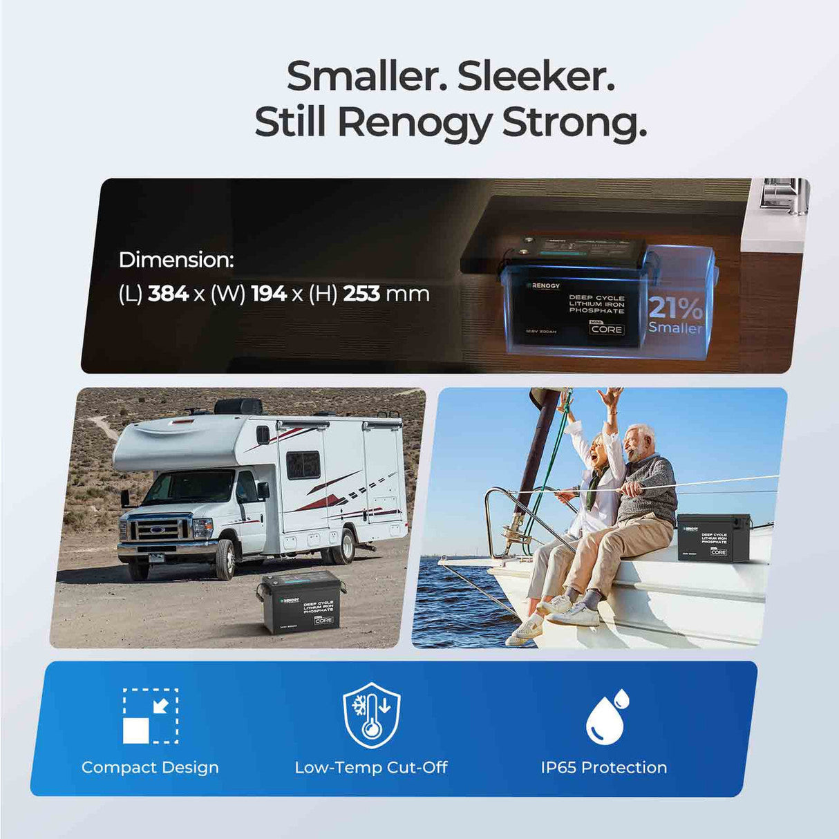 Core Mini – Batería LiFePO₄ 12,8 V 200 Ah con protección contra bajas temperaturas