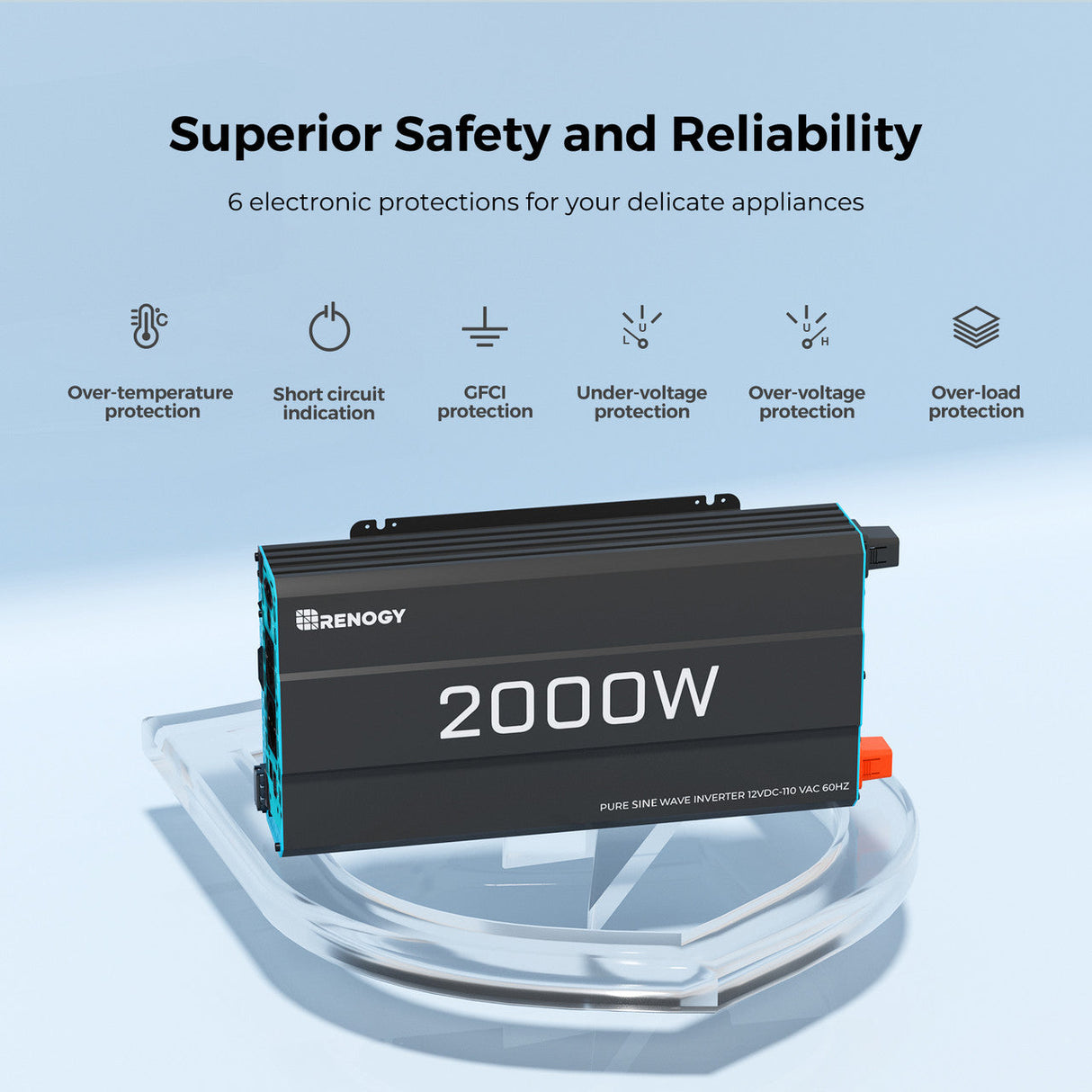 Inversor 12 V 2000 W onda sinusoidal pura