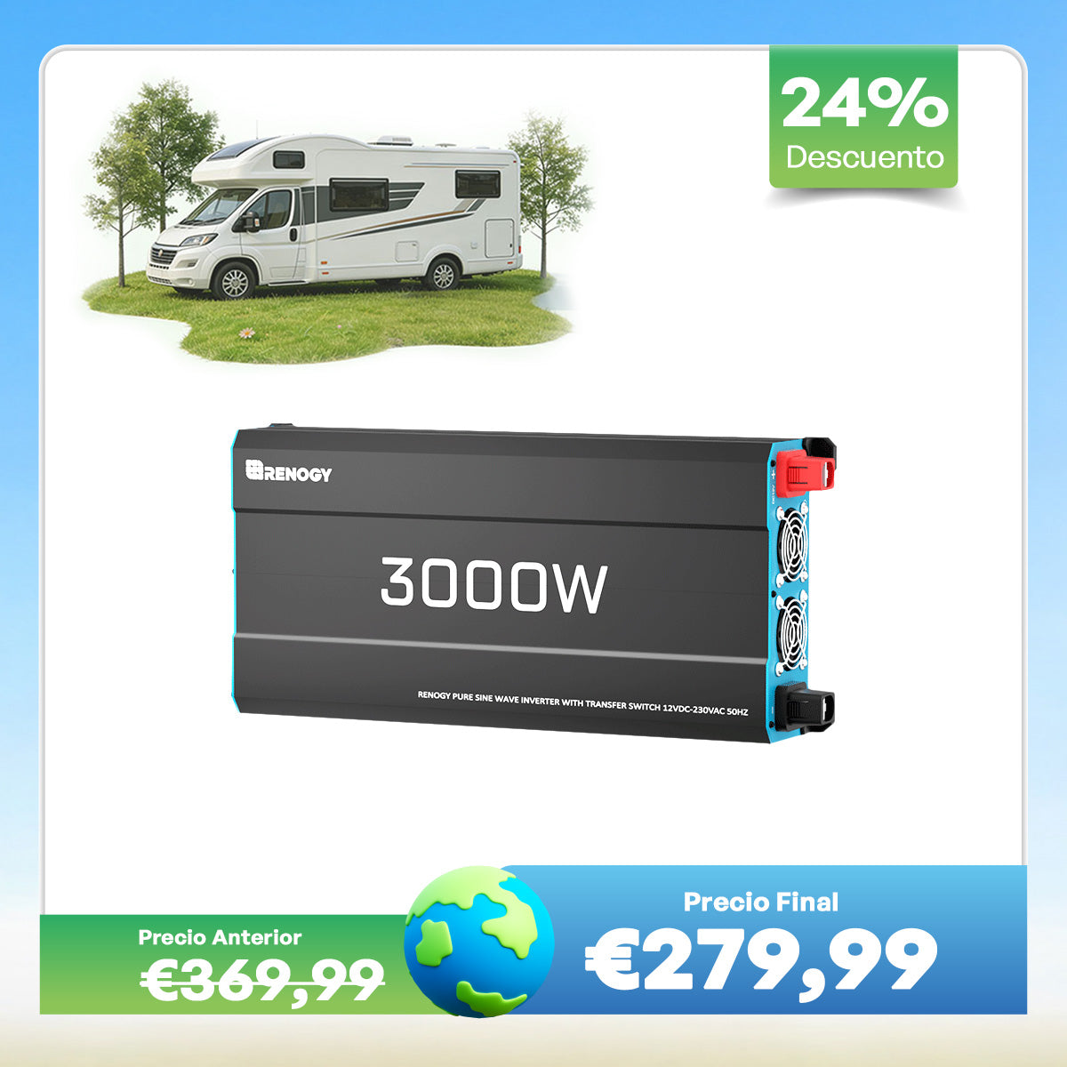 Inversor 12 V onda sinusoidal pura 3000 W / 2000 W / 1000 W