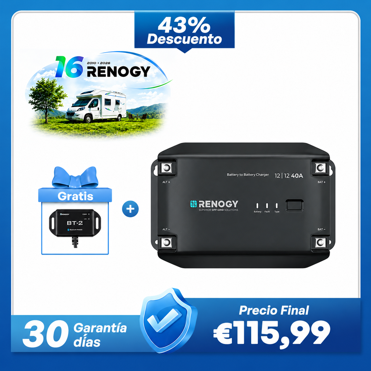 12 V 40 A Cargador de batería DC-DC