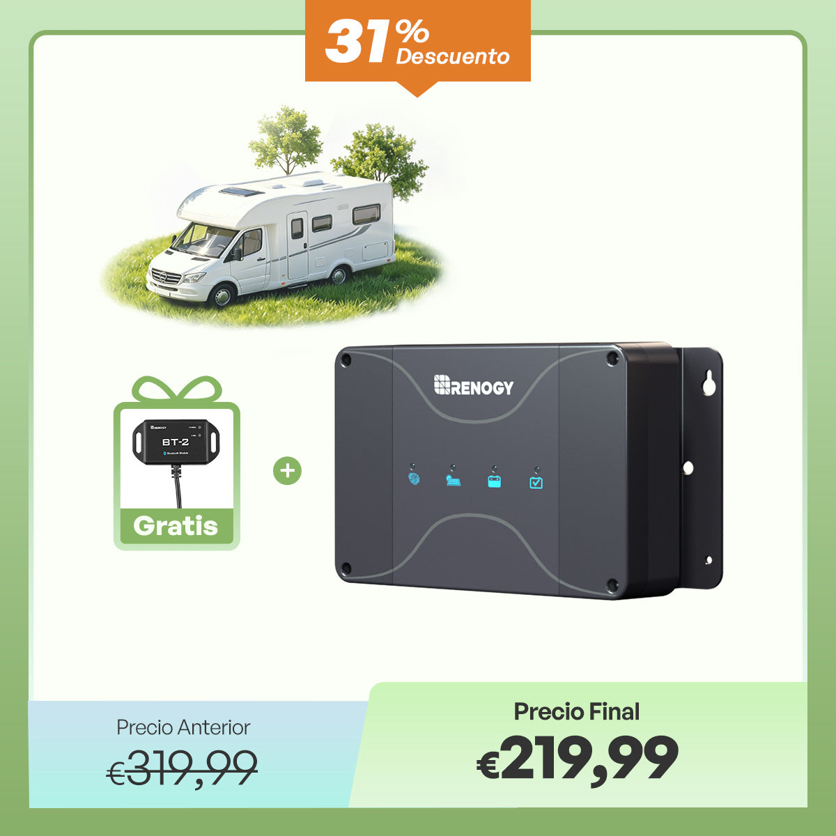 Cargador de Batería DC-DC 12 V con MPPT 50 A/30 A