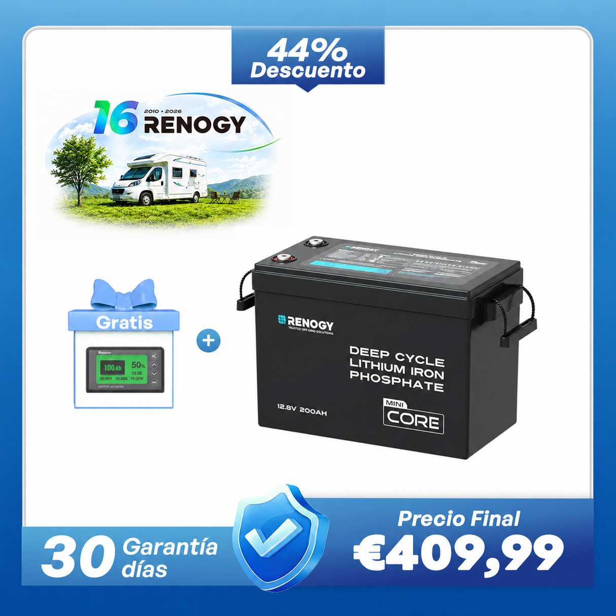 Core Mini 12V – 100Ah / 200Ah / 300Ah Batería de Litio LiFePO4
