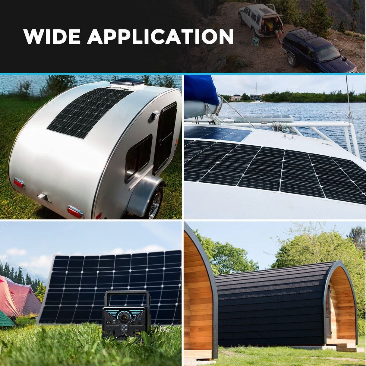 100 Watt 12 Volt Flexible Monocrystalline Solar Panel