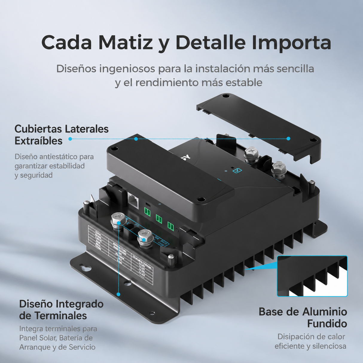 Renogy 12V 50 A/30 A Cargador de Batería DC-DC con MPPT Cada Matiz y Detalle Importa