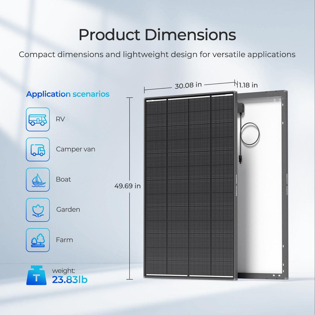 Panel solar ShadowFlux 12 V anti-sombreado 200 W
