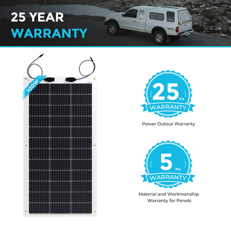 100 Watt 12 Volt Flexible Monocrystalline Solar Panel