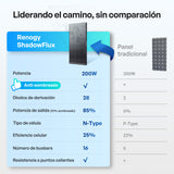 12 V 200 W ShadowFlux Panel Solar Anti-Sombreado