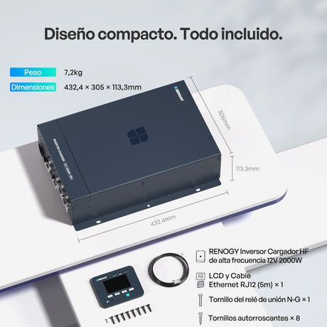 12 V 2000 W Inversor Cargador de Onda Senoidal Pura y Alta Frecuencia