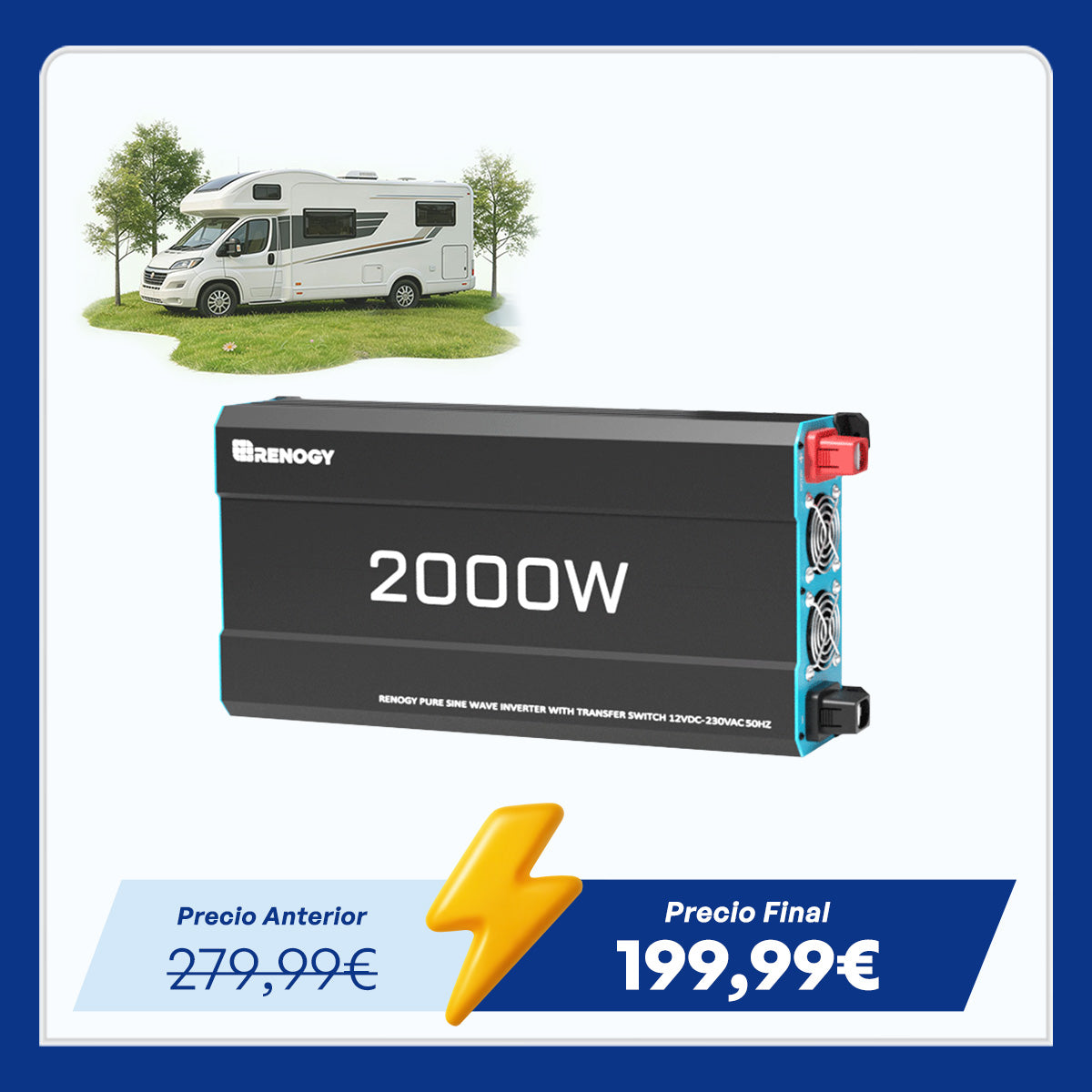 12 V 2000 W Inversor Onda Sinusoidal Pura