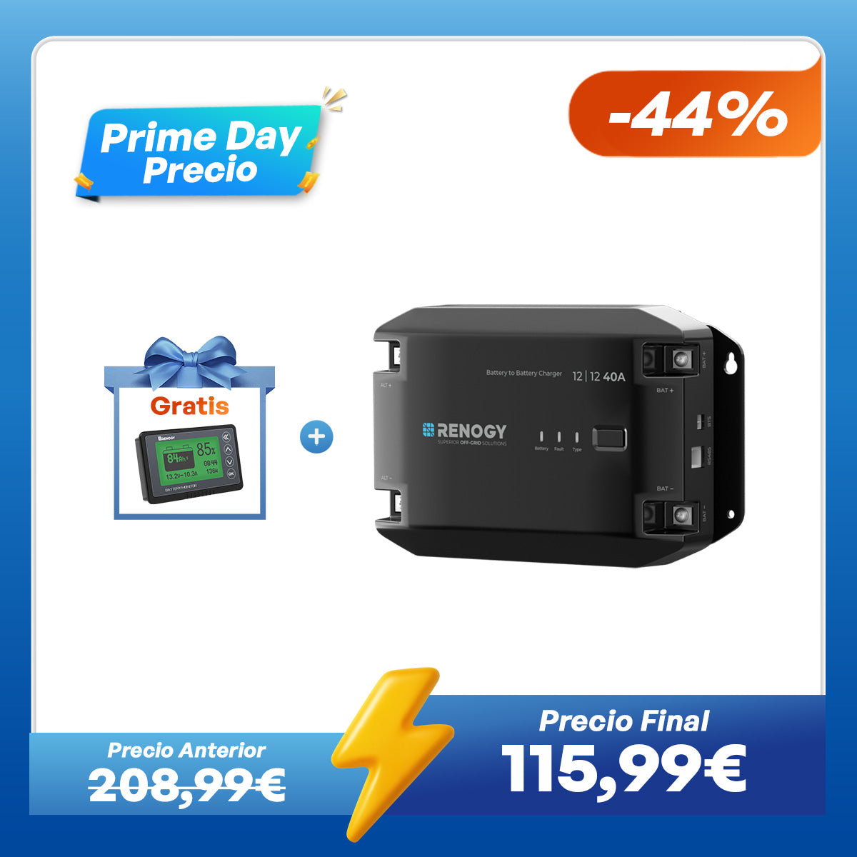 12 V 40 A Cargador de batería DC-DC | Renogy ES