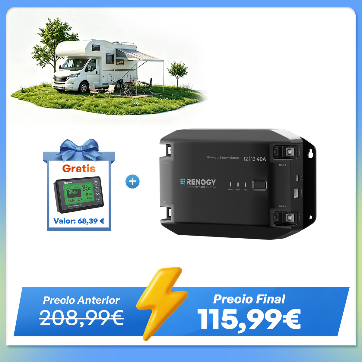 12 V 40 A Cargador de Batería DC-DC