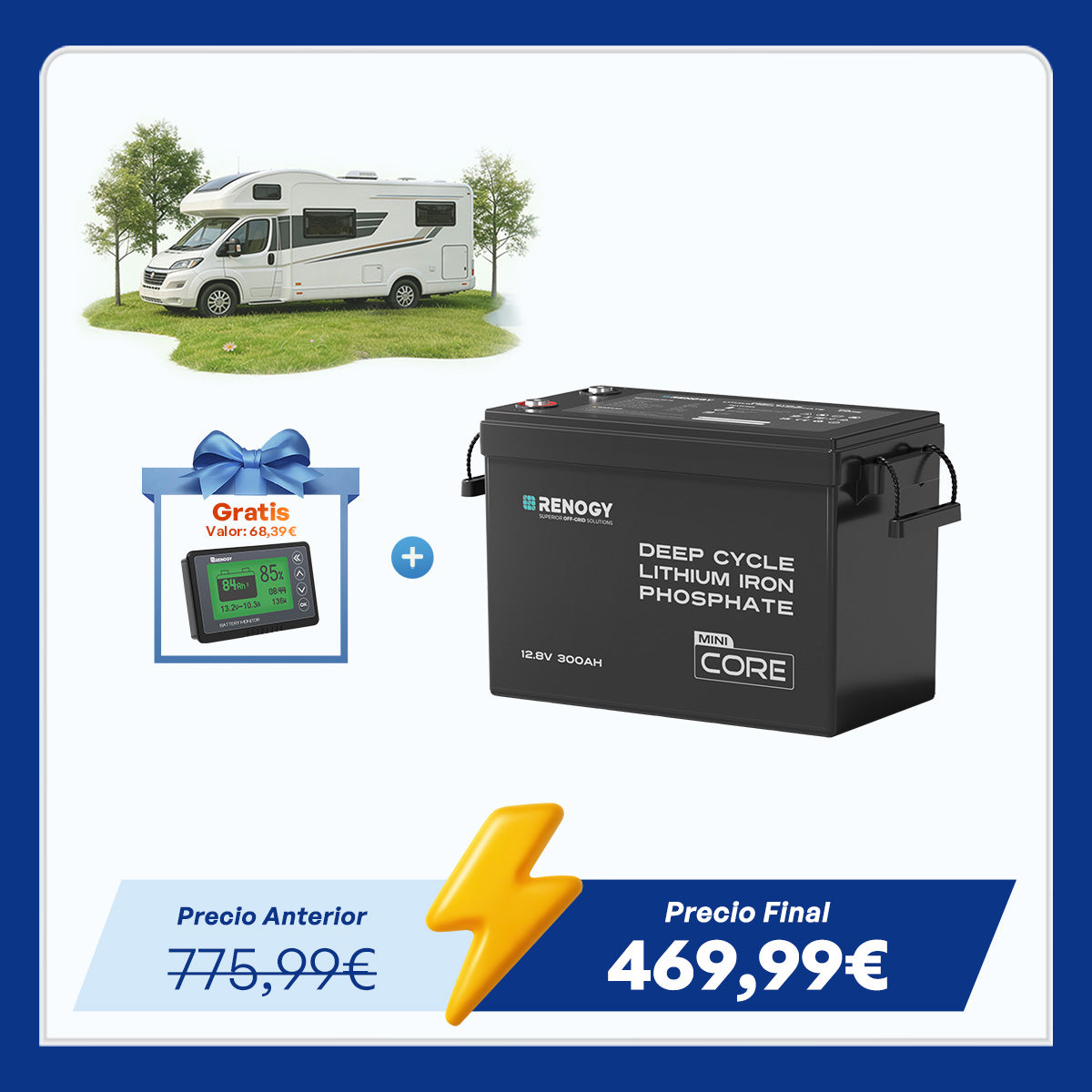 Core Mini 12V – 300Ah Batería de Litio LiFePO4
