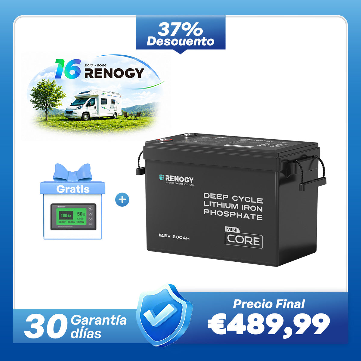 Core Mini 12V – 100Ah / 200Ah / 300Ah Batería de Litio LiFePO4