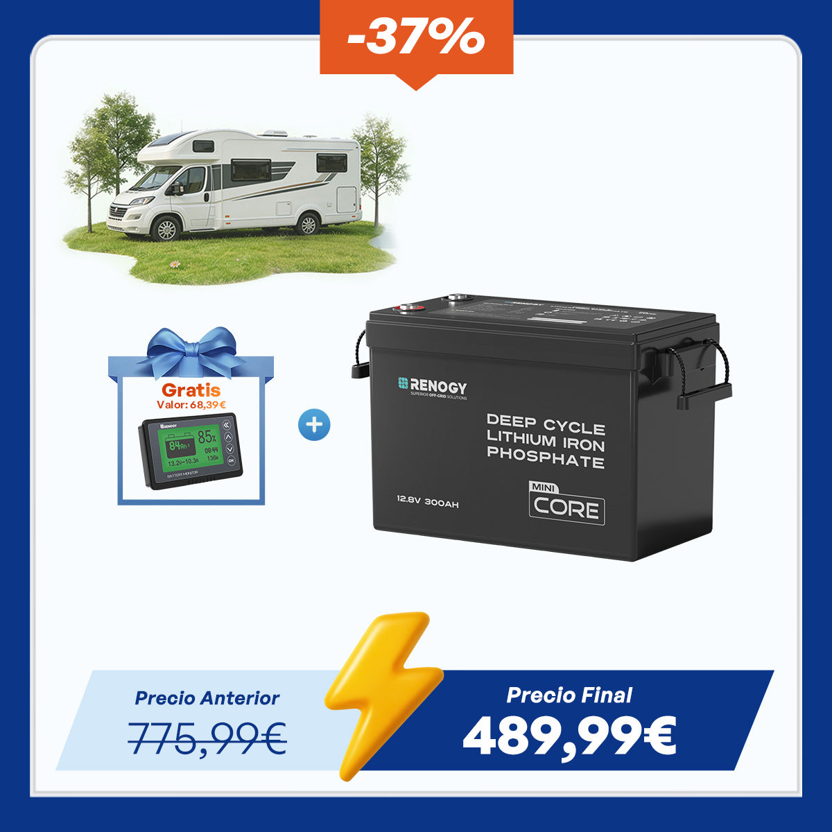 Core Mini 12V – 300Ah Batería de Litio LiFePO4