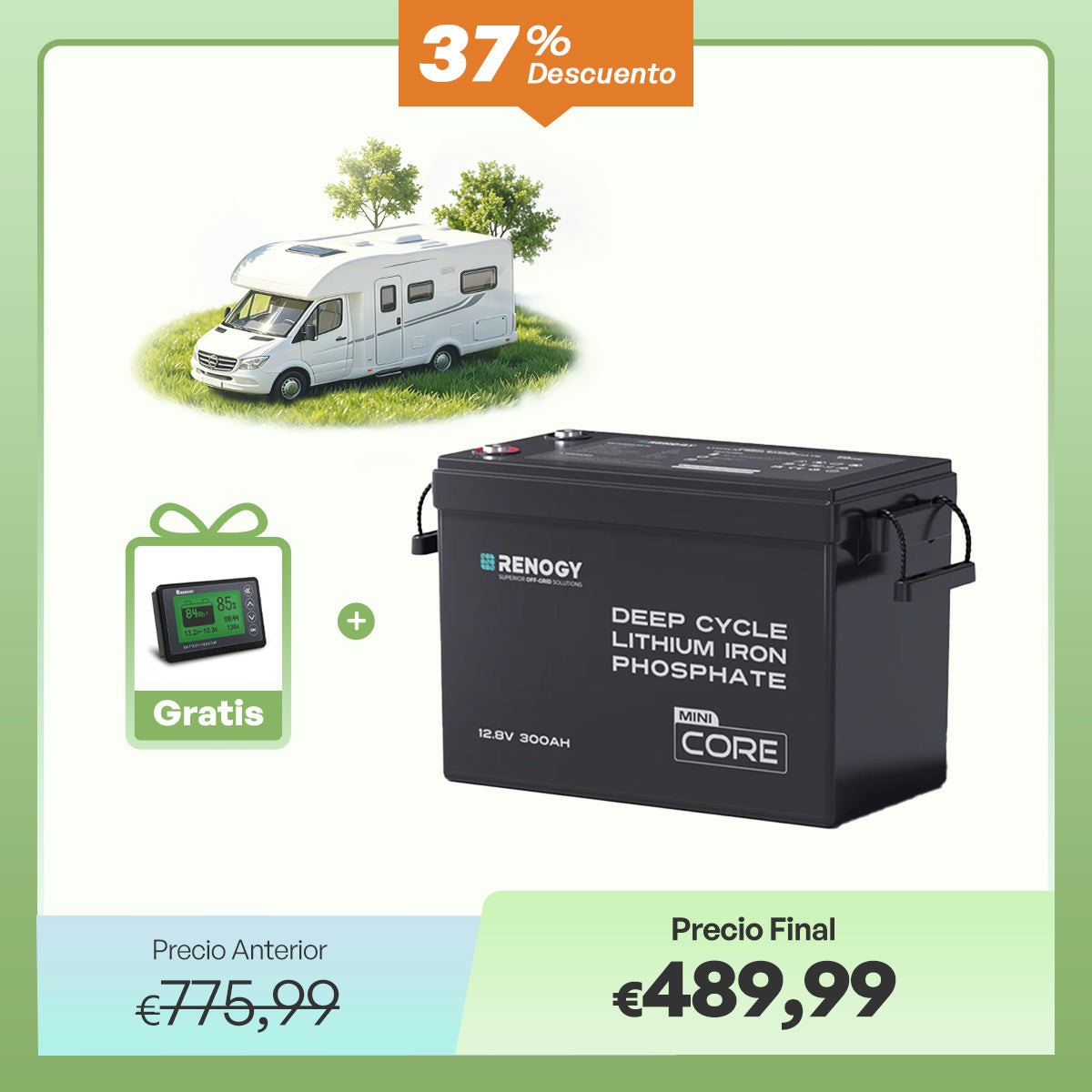 Batería de Litio LiFePO4 Core Mini 12V – 100Ah / 200Ah / 300Ah