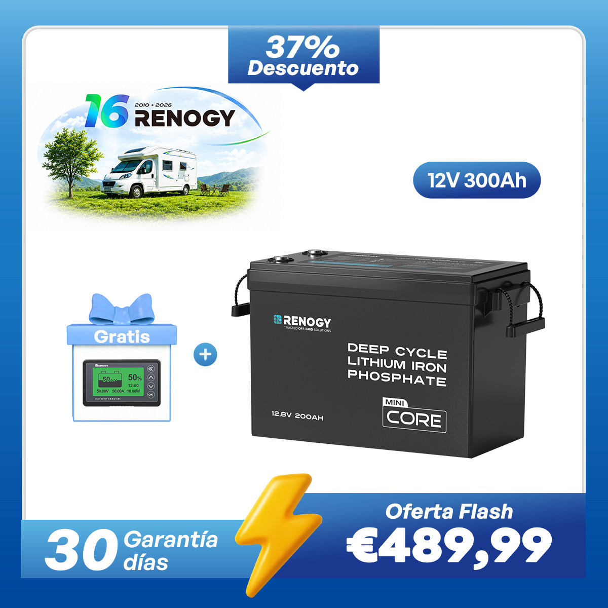 Core Mini 12V – 100Ah / 200Ah / 300Ah Batería de Litio LiFePO4