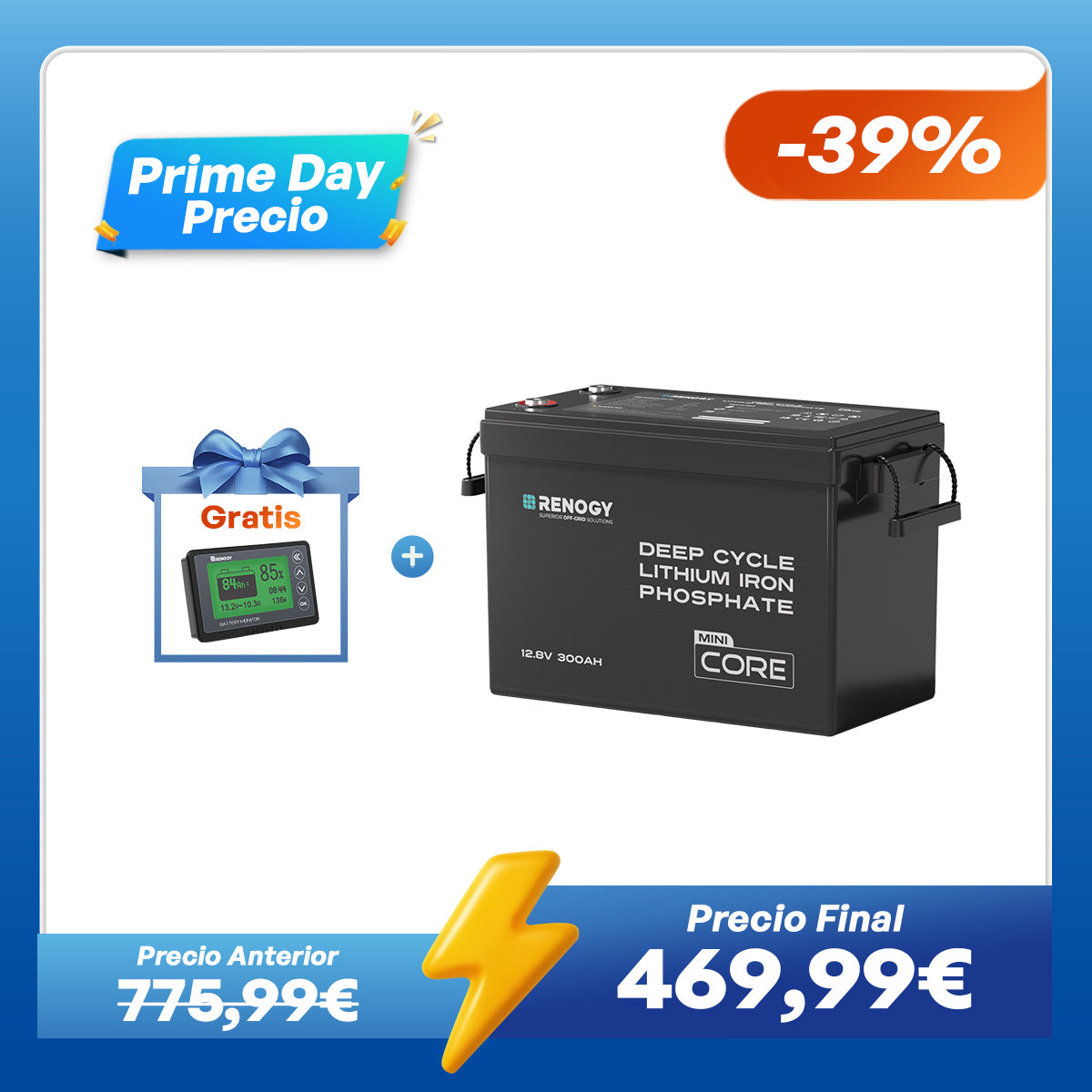 Core Mini 12V – 300Ah Batería de Litio LiFePO4