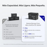 Renogy Core Mini 12V – 300Ah Batería de Litio LiFePO4 - Más Capacidad. Más Ligera. Más Pequeña.