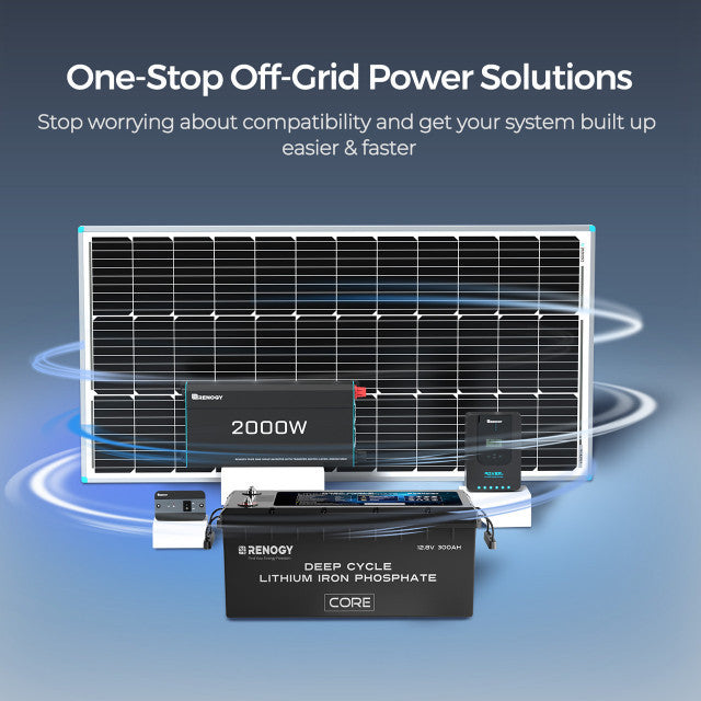 4kWh Portable Home Backup System 800W portable solar panel 12V 300Ah Lithium Battery 2000W pure sine wave invterter