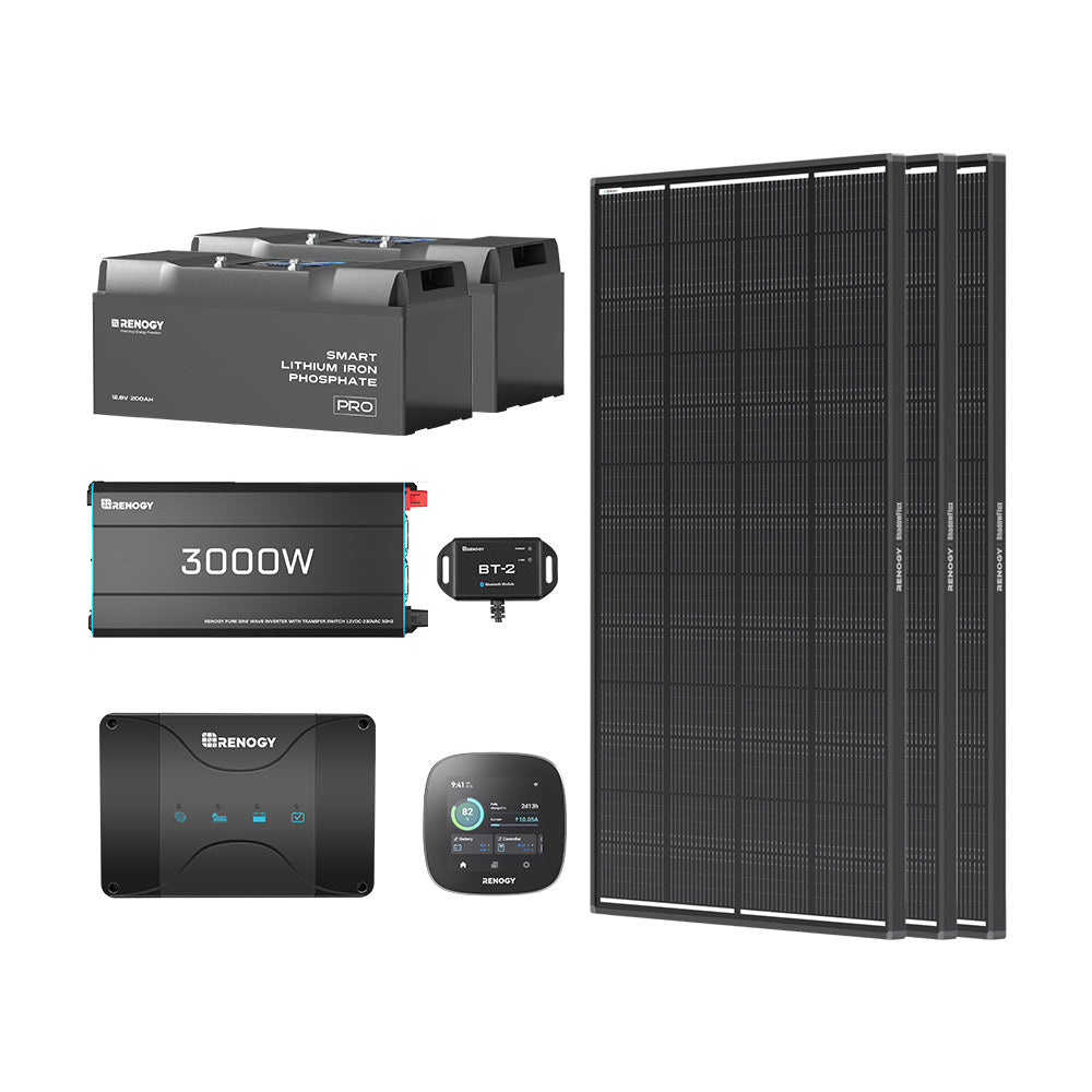 Kit de Energía para Caravana 5,12 kWh | Inversor 3000 W, Cargador de Batería 50 A