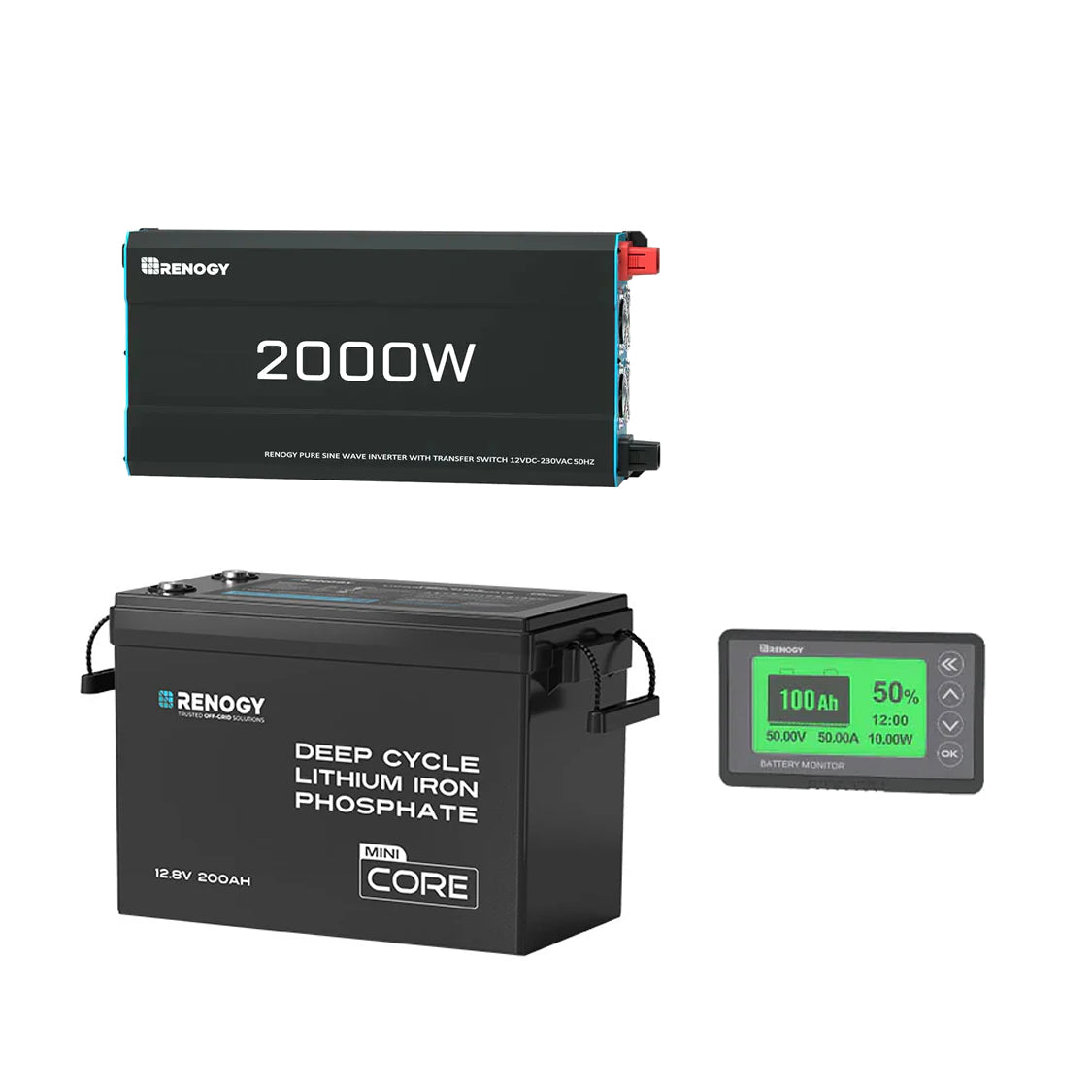 Kit de Energía para Caravana 2,56 kWh | Batería LiFePO₄ 200Ah, Inversor 2000 W