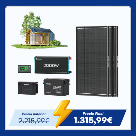 Kit de Energía para Caravana 3,84 kWh | 2000W Inversor, 50A Cargador de Batería