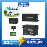 Kit de Energía para Caravana 3,84 kWh | Inversor 2000 W, Cargador de Batería 50 A