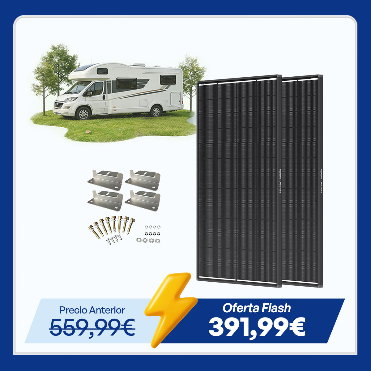 ShadowFlux 12 V 200W Panel Solar Anti-Sombreado