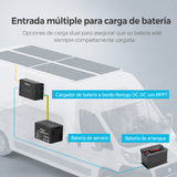 Renogy 12V 50 A/30 A Cargador de Batería DC-DC con MPPT Entrada multiple para carga de bateria

