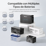Renogy 12V 50 A/30 A Cargador de Batería DC-DC con MPPT Compatible con Multiples Tipos de Baterias
